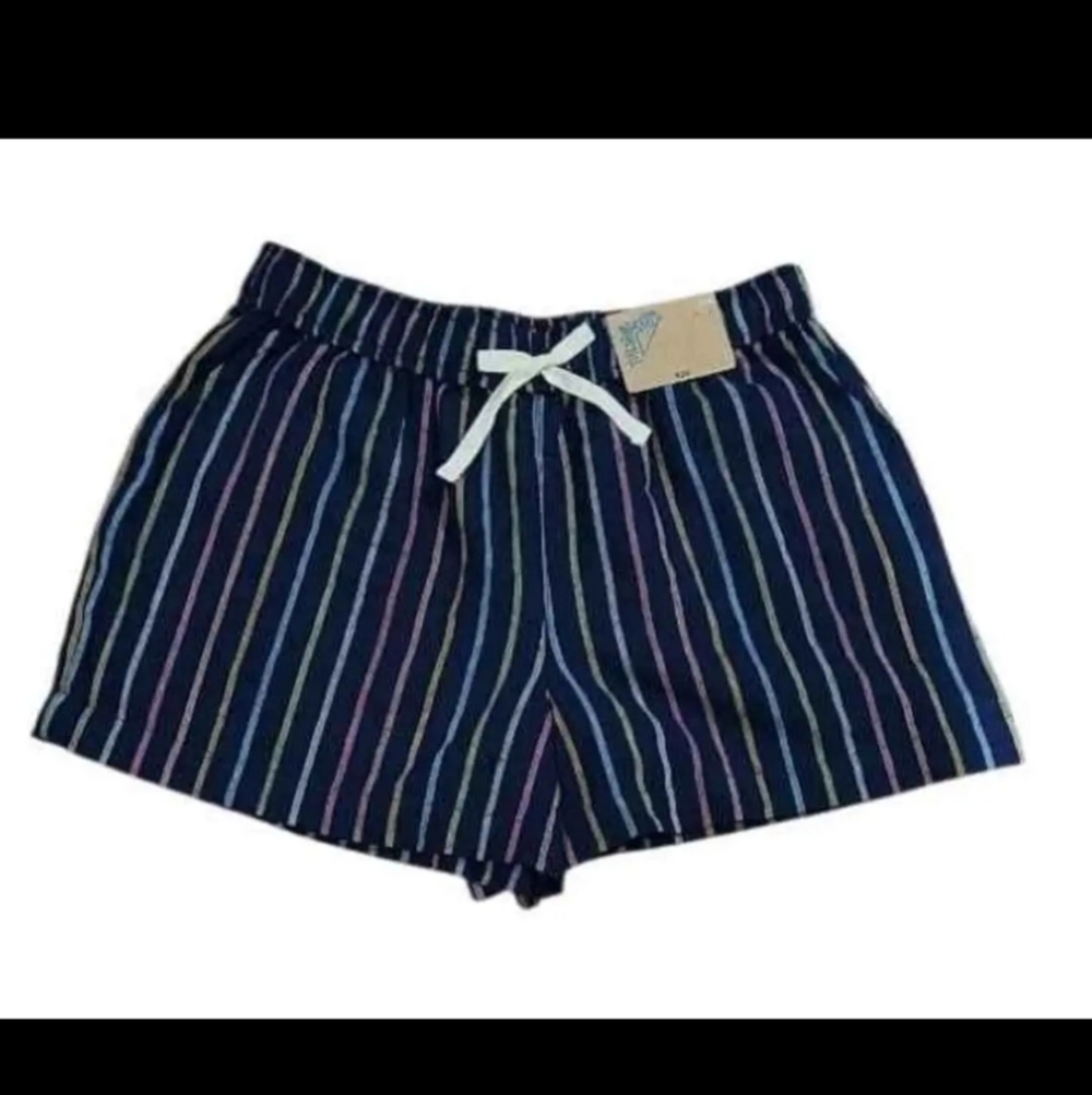 NWT Girl's Thereabouts navy stripe Linen Blend pull on short Regular & Plus